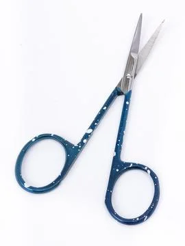 Blue patterned scissors curved blade Stock Photos