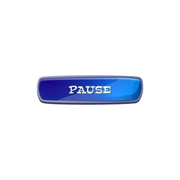 Blue pause button, game and ui design, flat vector isolated on white Stock Illustration
