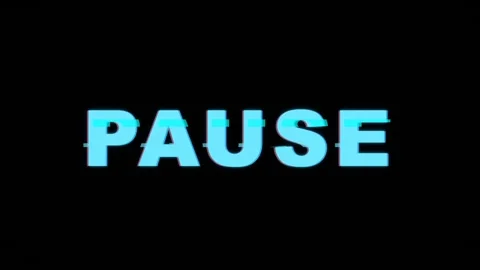Blue Pause Glitch Animation 4K Gaming HUD Screen Motion Graphic Vídeos de archivo 337177314