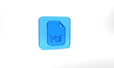 Blue PDF file document. Download pdf button icon isolated on grey background Stock Illustration