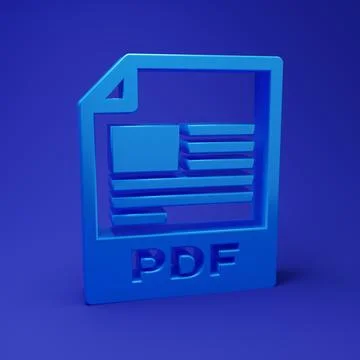 Blue PDF file document. Download pdf button icon isolated on blue backgroun.. Stock Photos