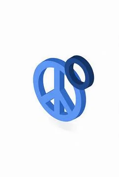 Blue peace symbol with interlocking circles Stock Illustration