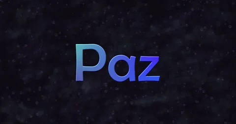 Blue Peace text in Spanish (Paz) turns into dust to right Stock Footage 68664995