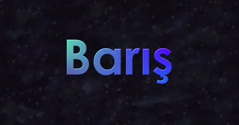 Blue Peace text in Turkish (Baris) turns into dust to bottom Stock Footage 68681910