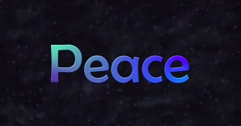 Blue Peace text turns into dust to bottom Stock Footage 68668059