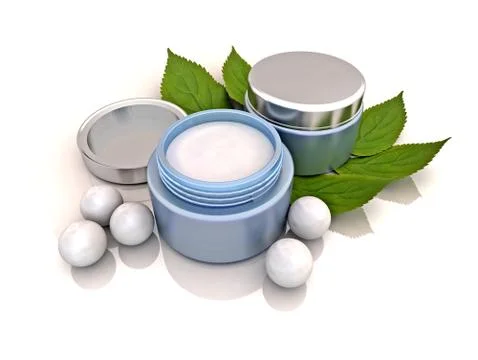 Blue pearl cream Stock Illustration