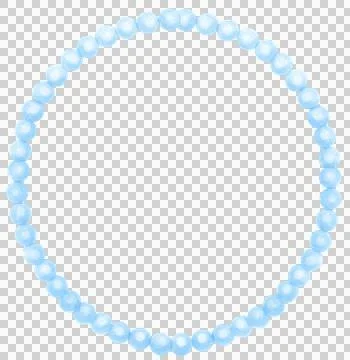 Blue Pearl Frame Circle shape watercolor Stock Illustration