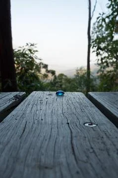 Blue Pebble on a Bench Stock Photos
