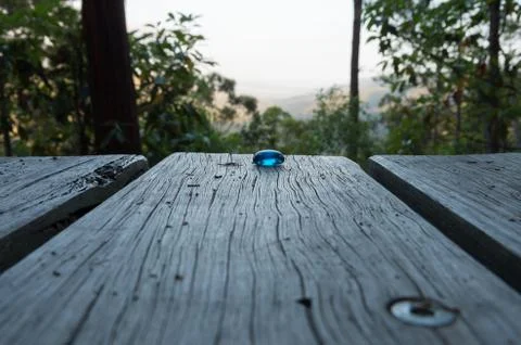 Blue Pebble on a Bench Stock Photos