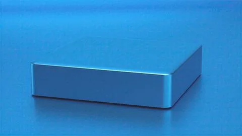 Blue pedestal round corner cube Illustrazione stock