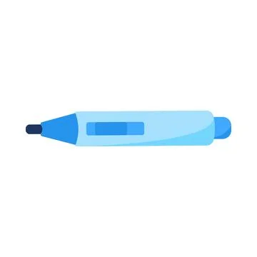 Blue pen flat illustration representing writing office stationery イラスト素材