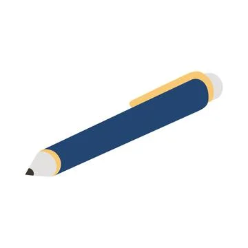 Blue pen isometric Stock Illustration