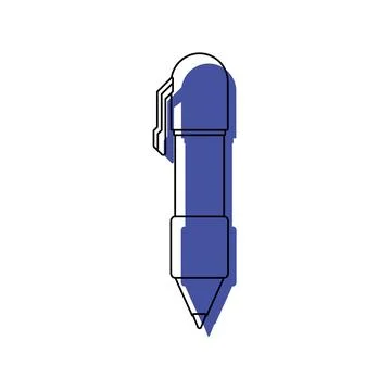 Blue pen outline style. Vector Illustrazione stock