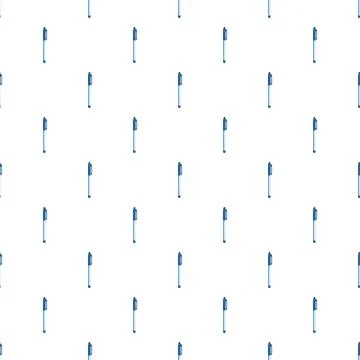 Blue pen seamless pattern for office and school Stock Illustration