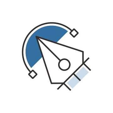 Blue pen tool  icon design Stock Illustration