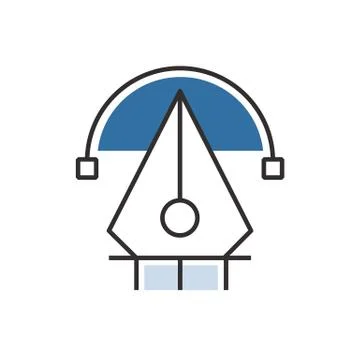 Blue pen tool  icon Illustrazione stock