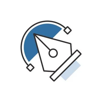 Blue pen tool  icon vector Stock Illustration