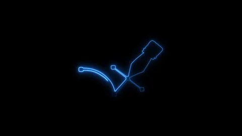Blue Pen Tool Line Icon Animation Vídeo Stock 343049144