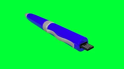 Blue Pen, usb pen flash drive Stock Illustration