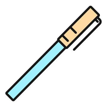 Blue pen writing tool isolated icon on white Stock Illustration
