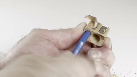 Blue pencil being sharpened 库存影片 237188262