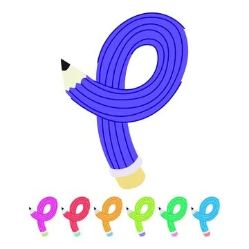 Blue pencil bending and looping for creative ideas graphic Stock Illustration