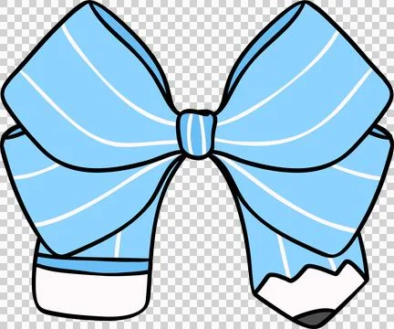 Blue Pencil Bow Hand Drawn Doodle, pencil in Bow Shaped 库存插图
