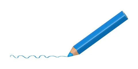 Blue pencil with dynamic stroke Stock Illustration