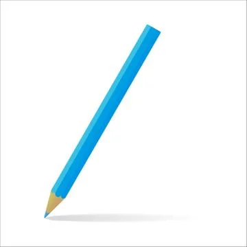 Blue pencil with a falling shade Stock Illustration