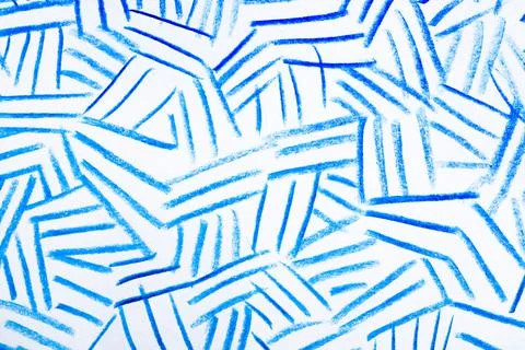 Blue pencil hatching on white background, top view Foto stock
