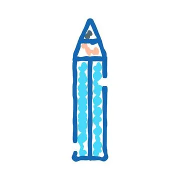 Blue pencil icon symbolizing creativity and education Illustrazione stock