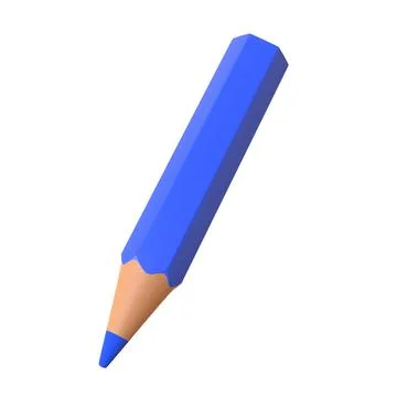 Blue pencil isolated on white background イラスト素材