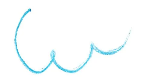 Blue pencil scribble on white background, top view Stock Photos