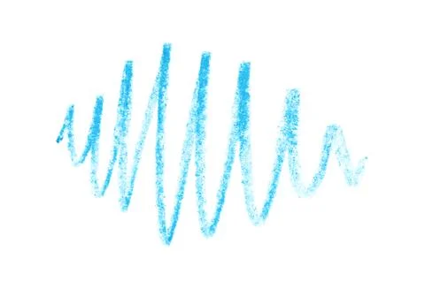 Blue pencil scribble on white background, top view Stock Photos