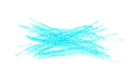 Blue pencil scribble on white background, top view Stock Photos