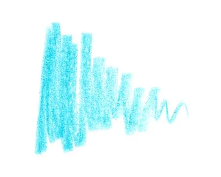 Blue pencil scribble on white background, top view Stock Photos