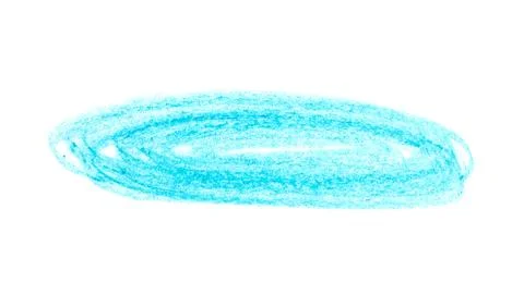 Blue pencil scribble on white background, top view Stock Photos