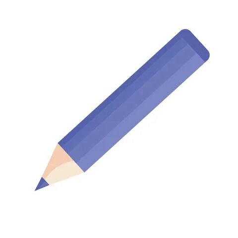 Blue pencil with sharp point Stock Illustration