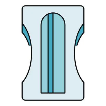 Blue pencil sharpener cartoon drawing illustration Stock Illustration