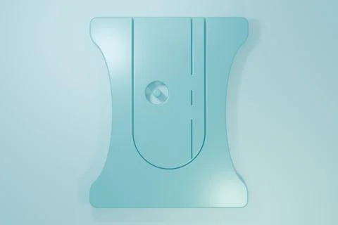 Blue Pencil sharpener icon isolated on blue background. Minimalism concept... 库存插图