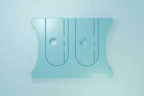 Blue Pencil sharpener icon isolated on blue background. Minimalism concept... Illustrazione stock