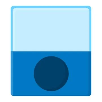 Blue pencil sharpener isolated on white background. Cartoon style. Vector ill Stock Illustration