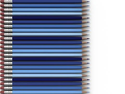 Blue pencils Stock Photos