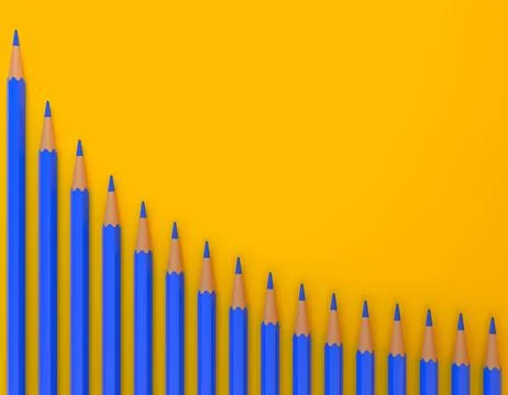 Blue pencils on technical chart of financial expansion Stock-Illustration