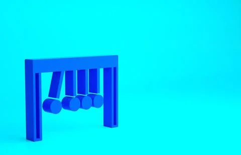 Blue Pendulum icon isolated on blue background. Newtons cradle. Minimalism co Stock Illustration