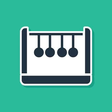 Blue Pendulum icon isolated on green background. Newtons cradle. Vector 스톡 일러스트