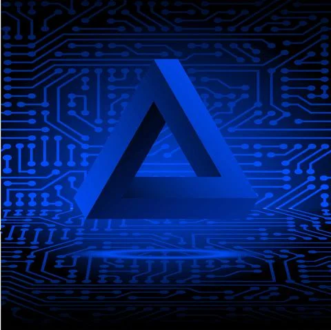 Blue Penrose triangle. Stock Illustration