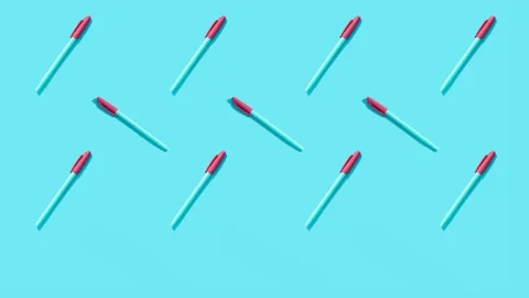 Blue pens Stock Footage 148824613