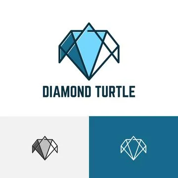 Blue Pentagon Classy Diamond Turtle Jewelry Logo Illustrazione stock