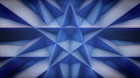 Blue Pentagon pattern loop video, stage background loop movie Stock Footage 66007023